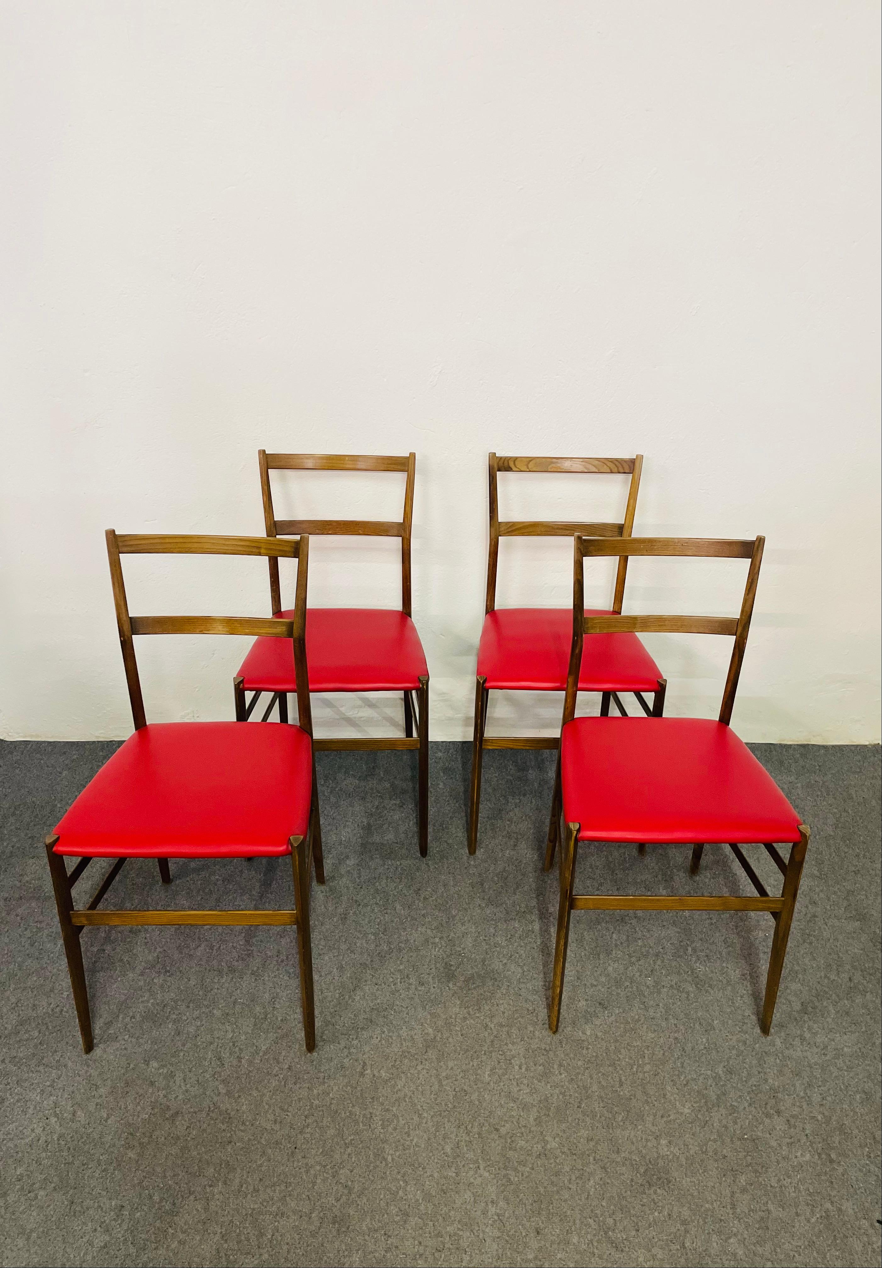 Superleggere-Stühle, von Gio Ponti für Cassina, 4 Exemplare (Moderne der Mitte des Jahrhunderts) im Angebot