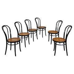 Thonet No. 18 beech and Vienna straw chairs by Thonet for Herbatschek, 1960s