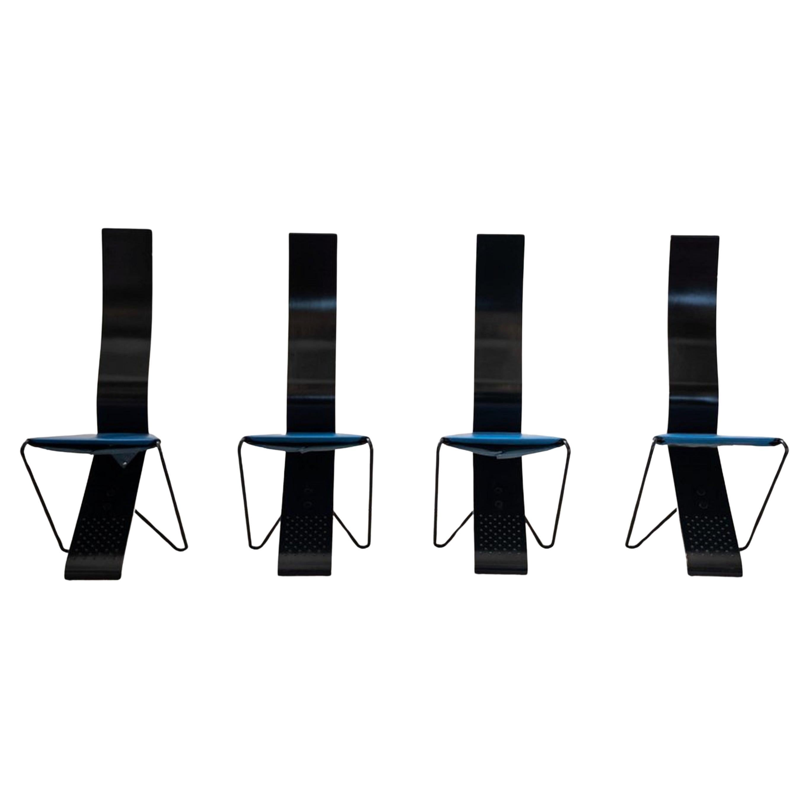 Vintage chairs by Pietro Arosio, 1980s, set of 4 For Sale