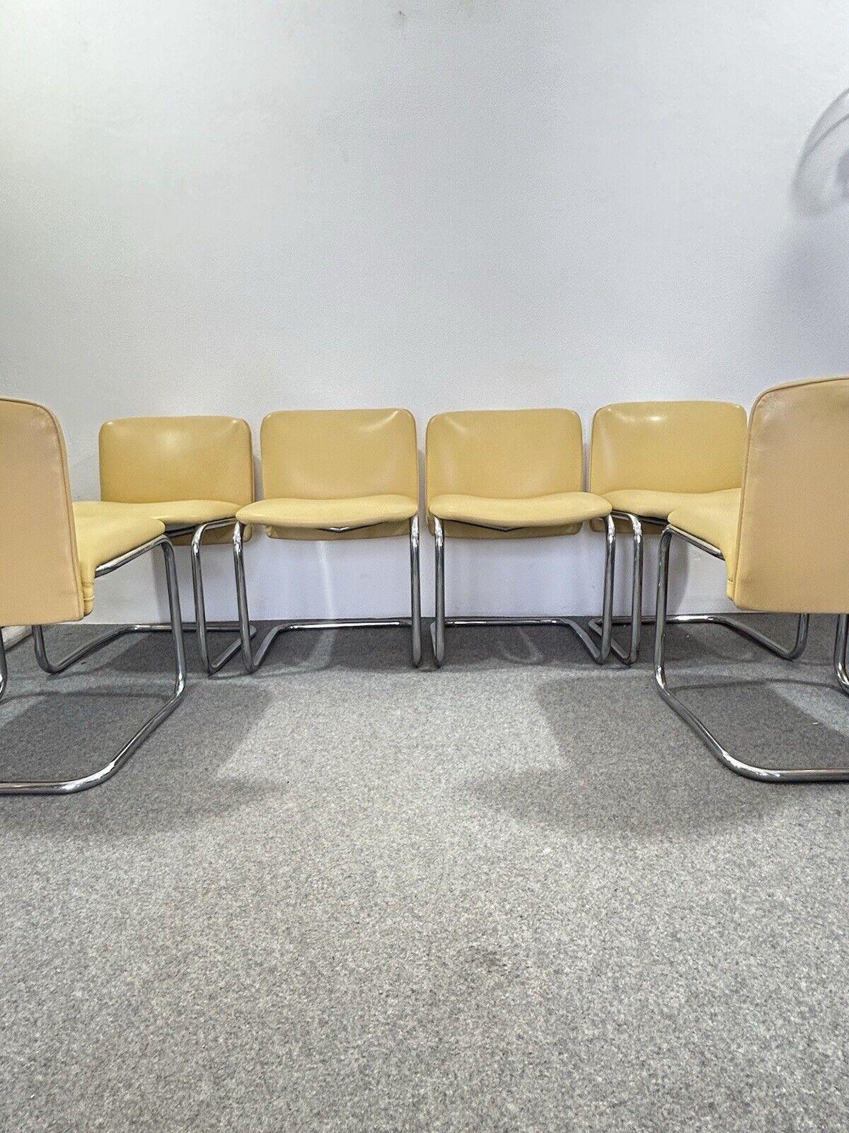Vintage Chairs in Chrome Plated Steel 1970s Set of 6 For Sale 2
