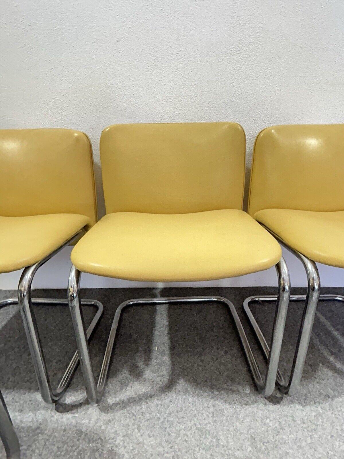 Vintage Chairs in Chrome Plated Steel 1970s Set of 6 For Sale 3