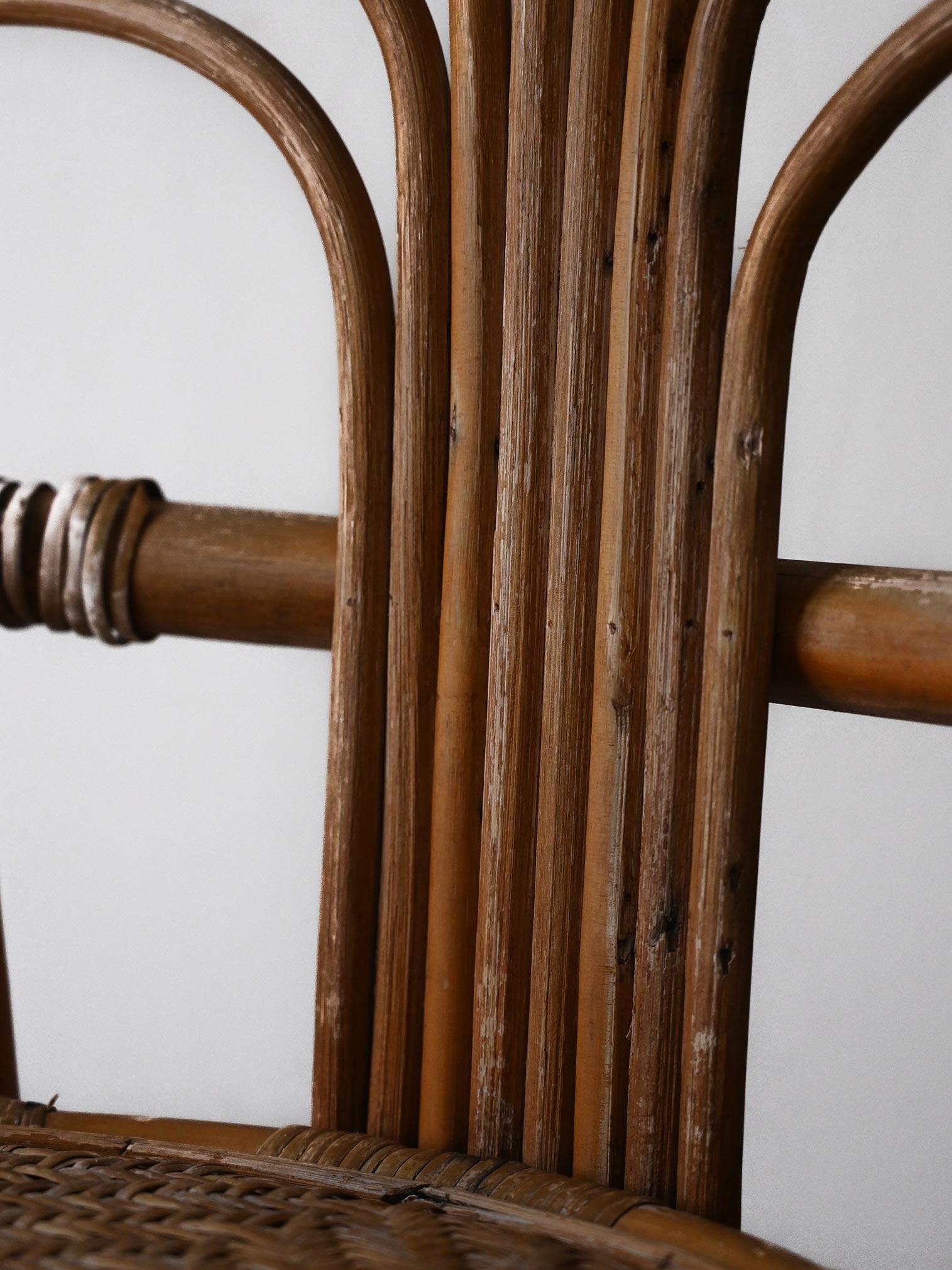 Vintage bamboo chairs In Good Condition For Sale In Brescia, IT