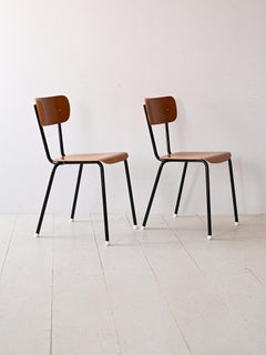 Vintage wood and metal chairs
