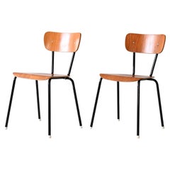 Vintage wood and metal chairs