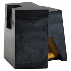Sedimento 1.3 side table in pigmented concrete and brass by Duccio Maria Gambi