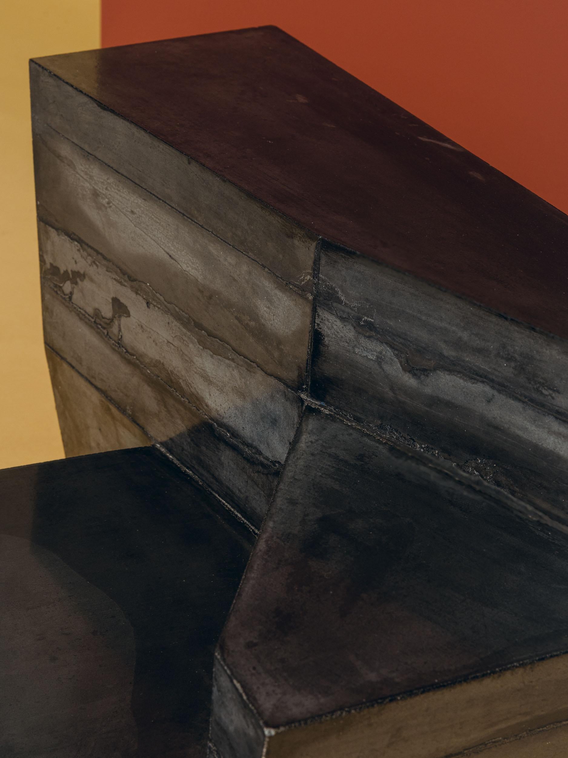 Brass-Concrete Sedimento Coffee Table by Duccio Maria Gambi for Delvis Unlimited For Sale 1