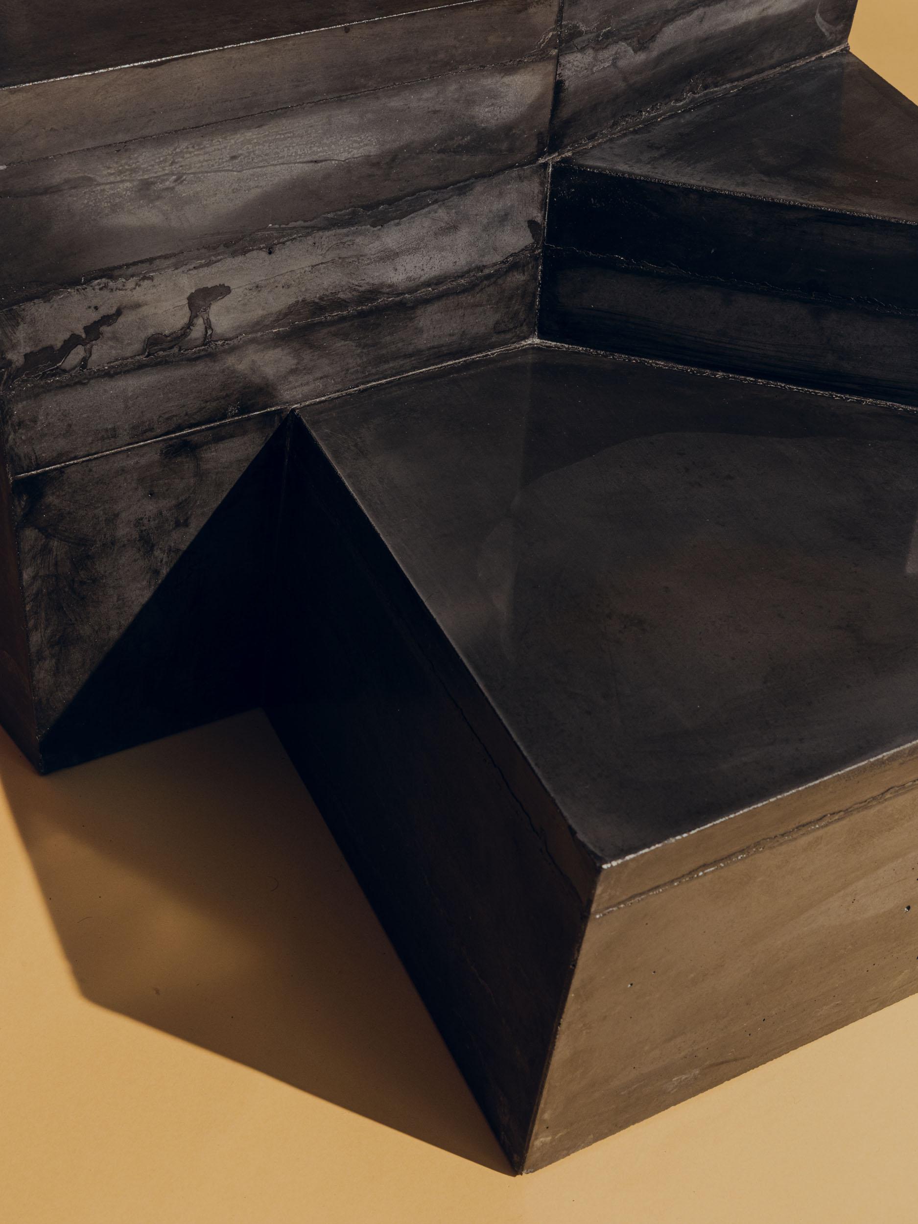 Brass-Concrete Sedimento Coffee Table by Duccio Maria Gambi for Delvis Unlimited For Sale 2