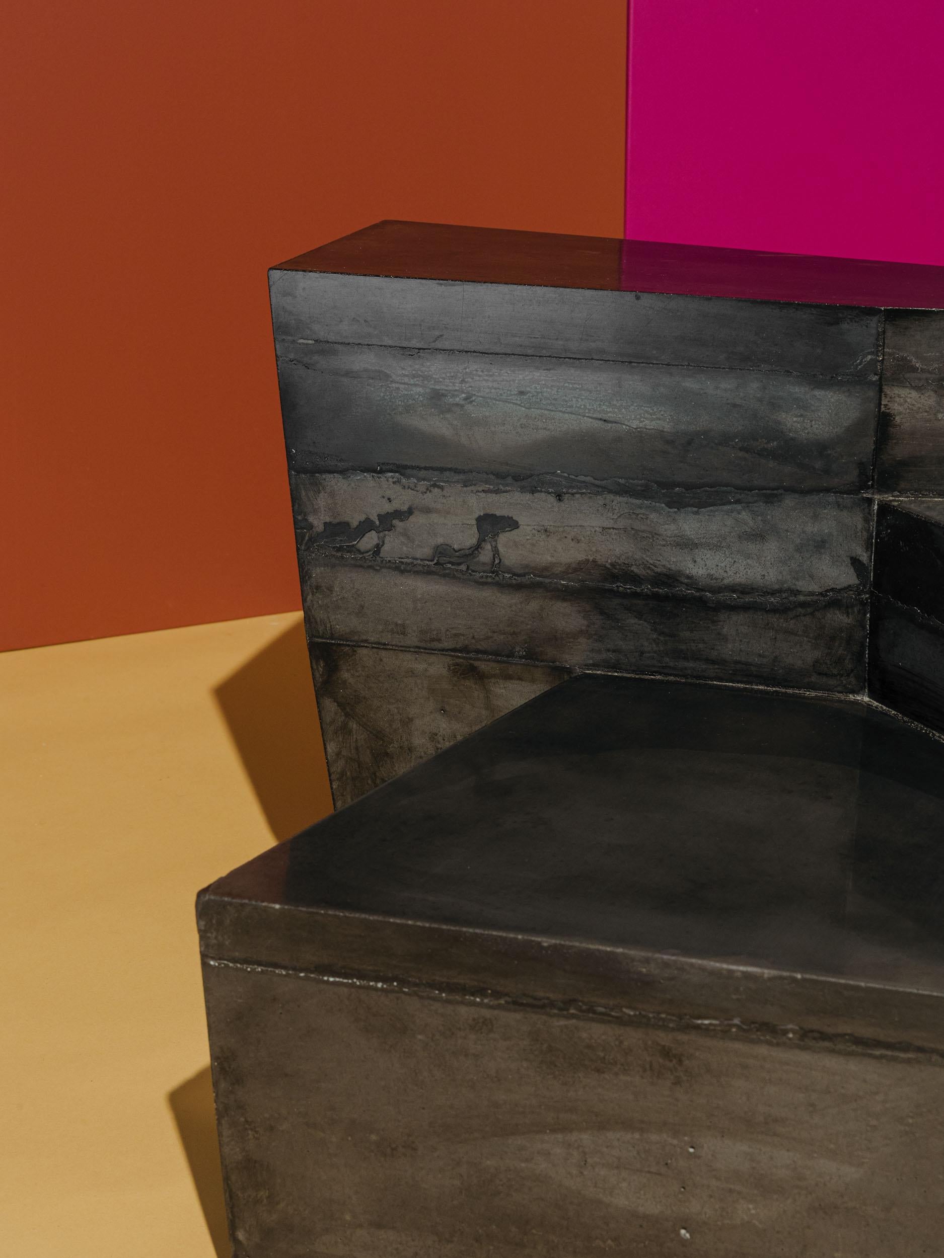Brass-Concrete Sedimento Coffee Table by Duccio Maria Gambi for Delvis Unlimited For Sale 3