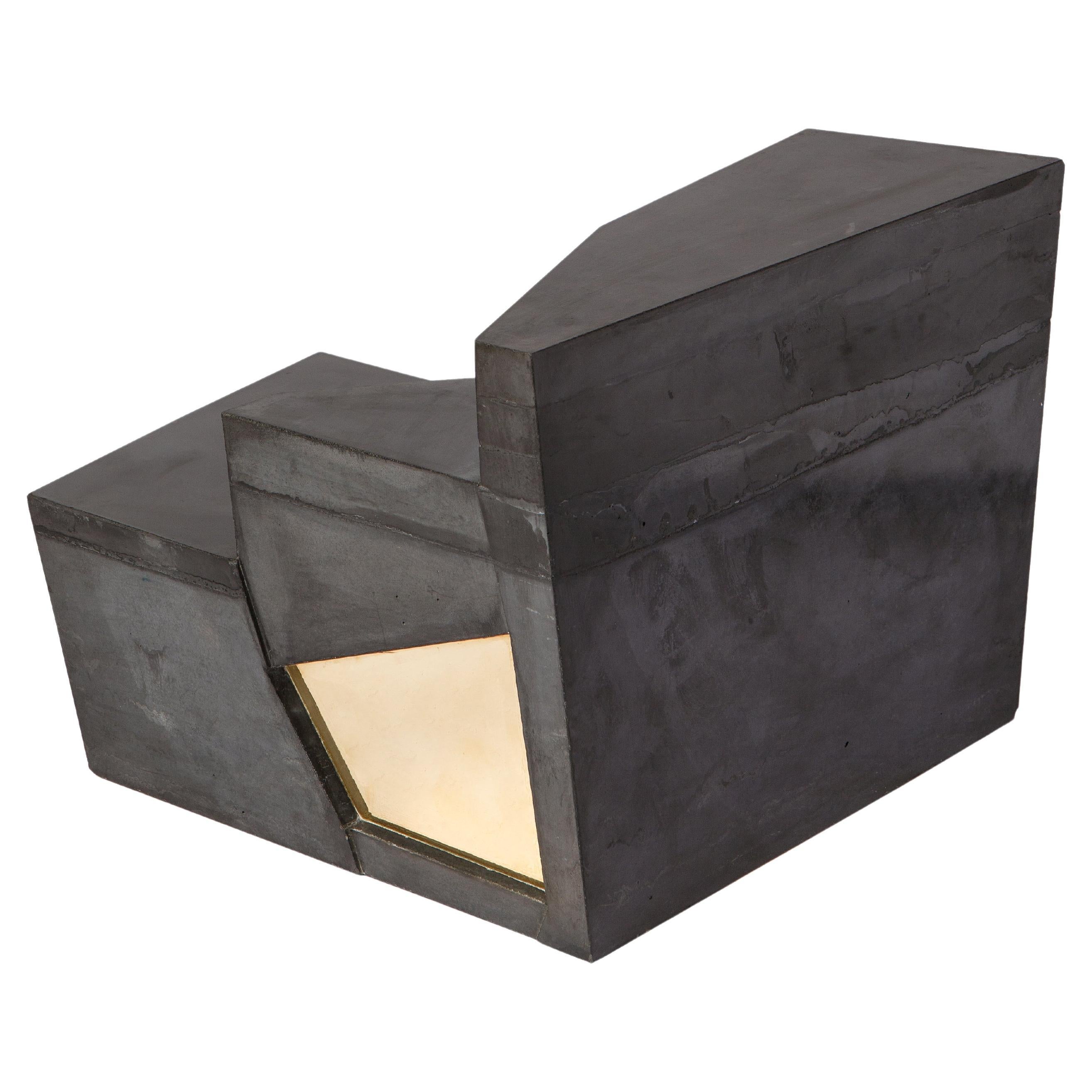 Brass-Concrete Sedimento Coffee Table by Duccio Maria Gambi for Delvis Unlimited For Sale