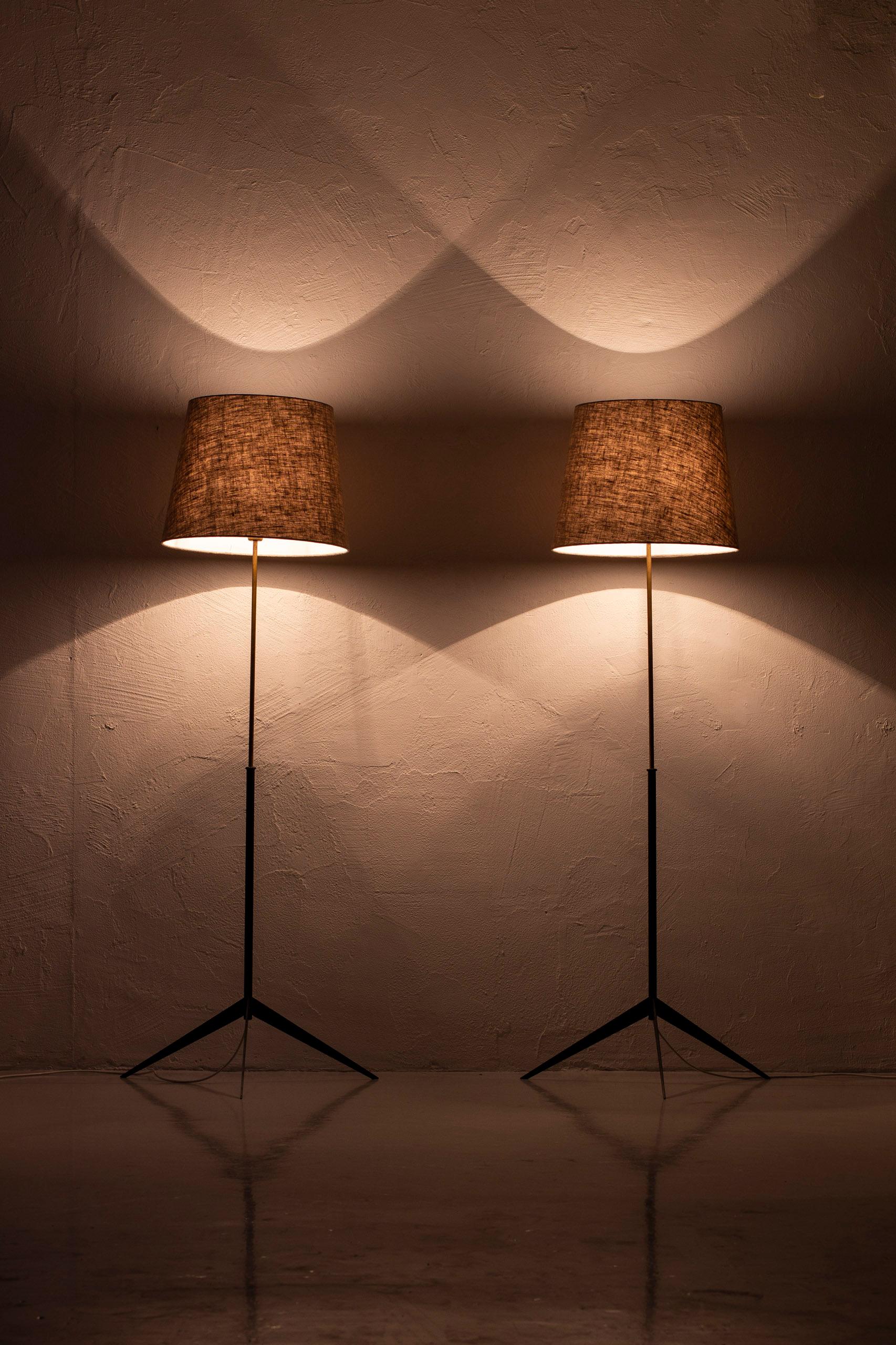 Metal Swedish Mid Century Floor Lamps 