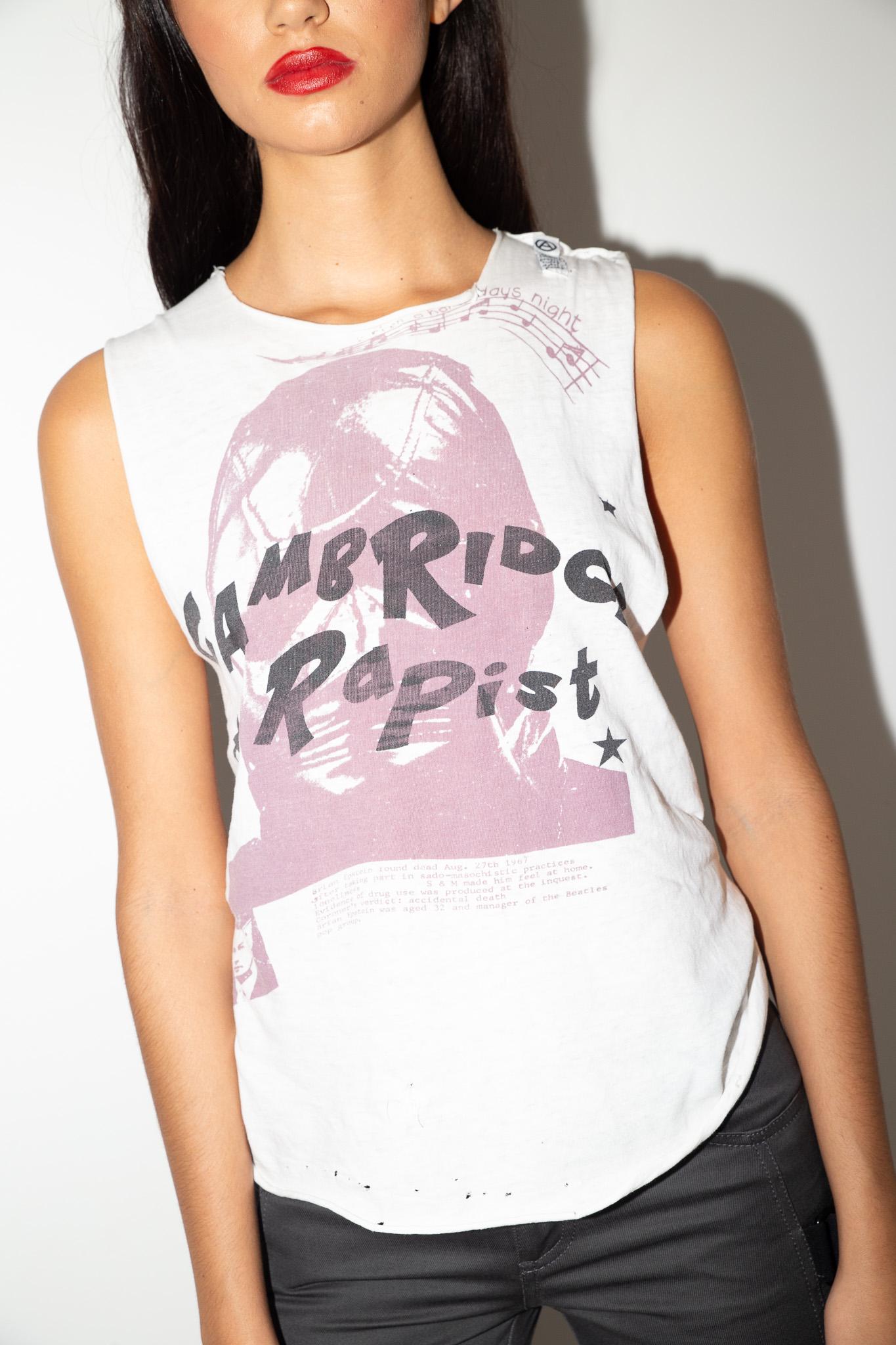 Seditionaries 1970er Cambridge Vergewaltiger Vivienne Westwood Malcolm McLaren Tank Top (Beige) im Angebot