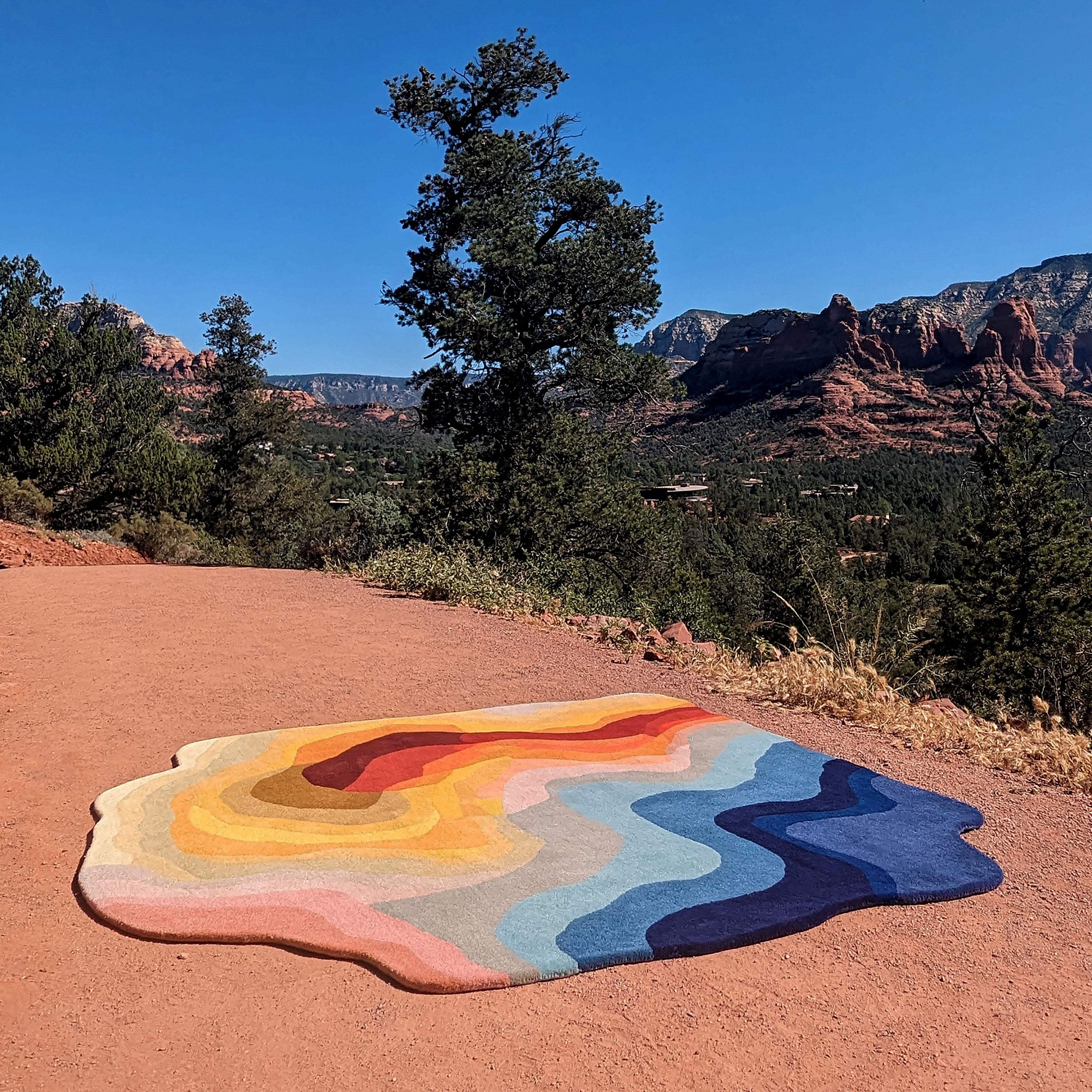 Fatto a mano Tappeto Sedona 1 colorato organico unico irregolare Dimensioni standard in vendita