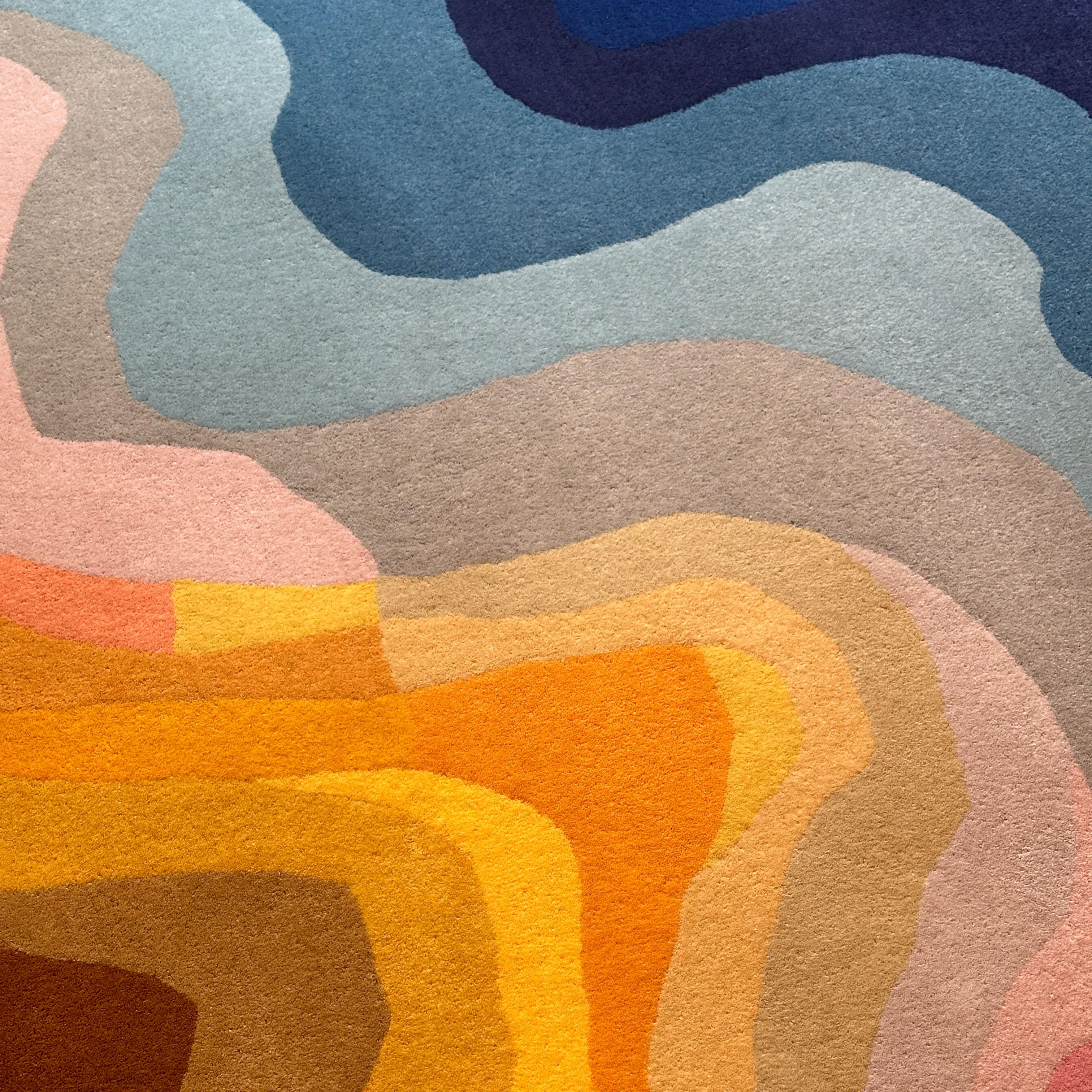 XXI secolo e contemporaneo Tappeto Sedona 1 colorato organico unico irregolare Dimensioni standard in vendita