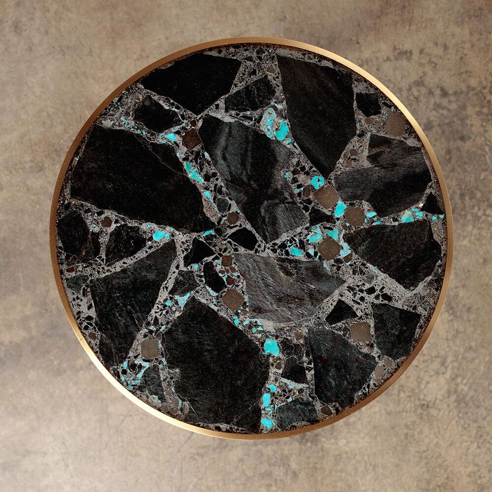 Kelly Wearstler Sedona Side Table with Turquoise Inlaid Top 1