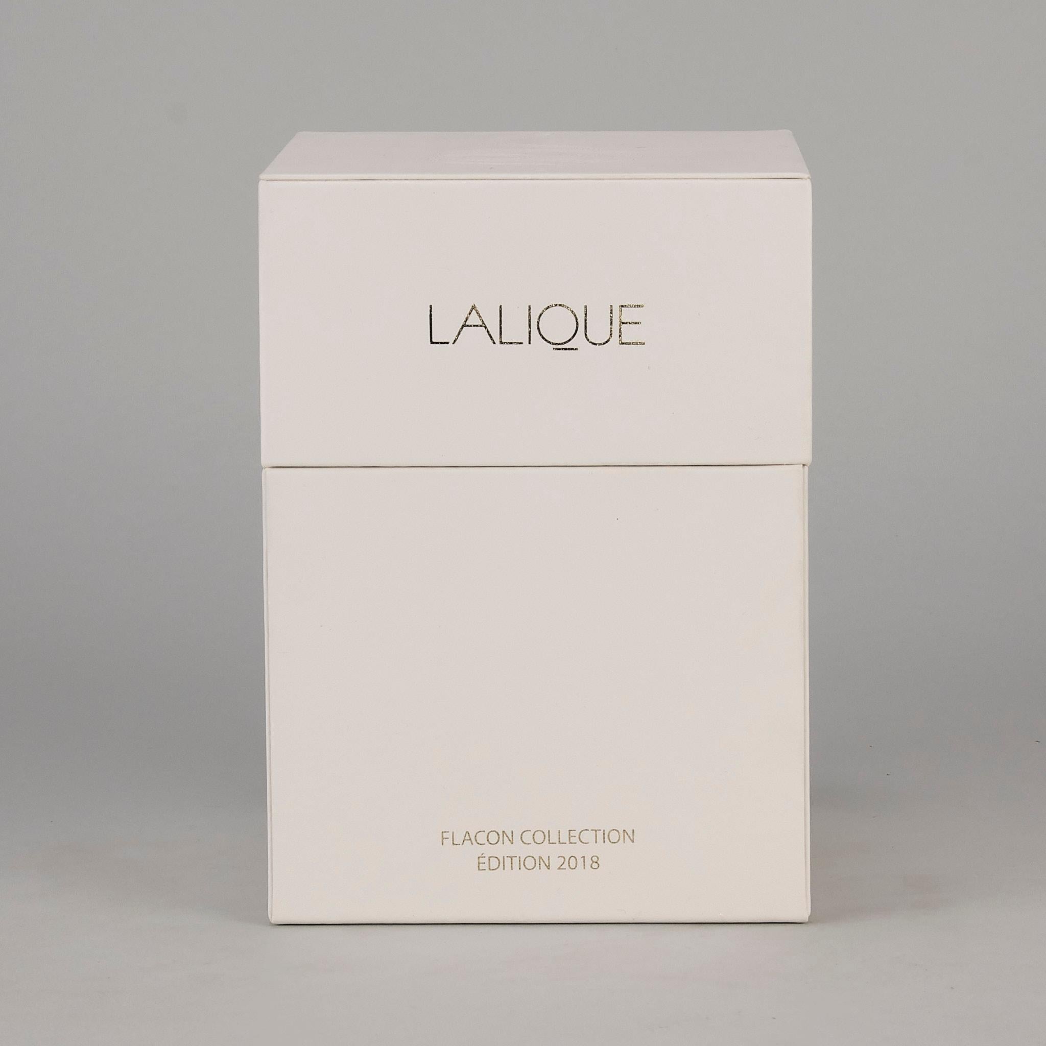 French Contemporary Frosted Glass Perfume Bottle entitled 'Séduction' by Lalique For Sale
