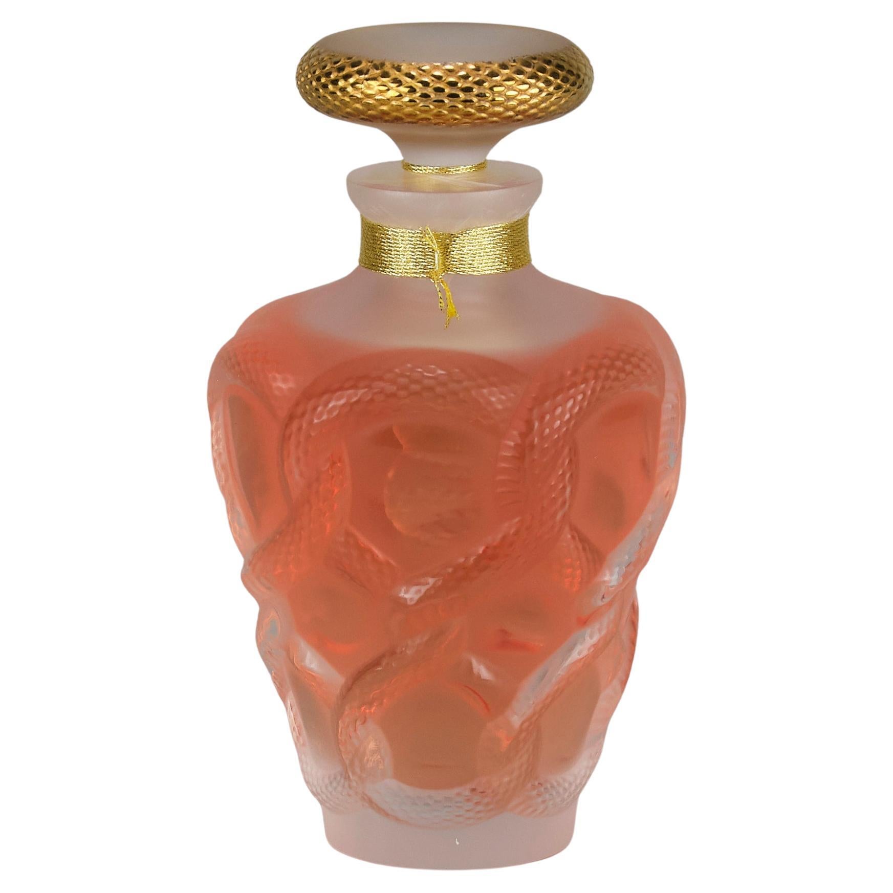 Contemporary Frosted Glass Perfume Bottle entitled 'Séduction' by Lalique For Sale