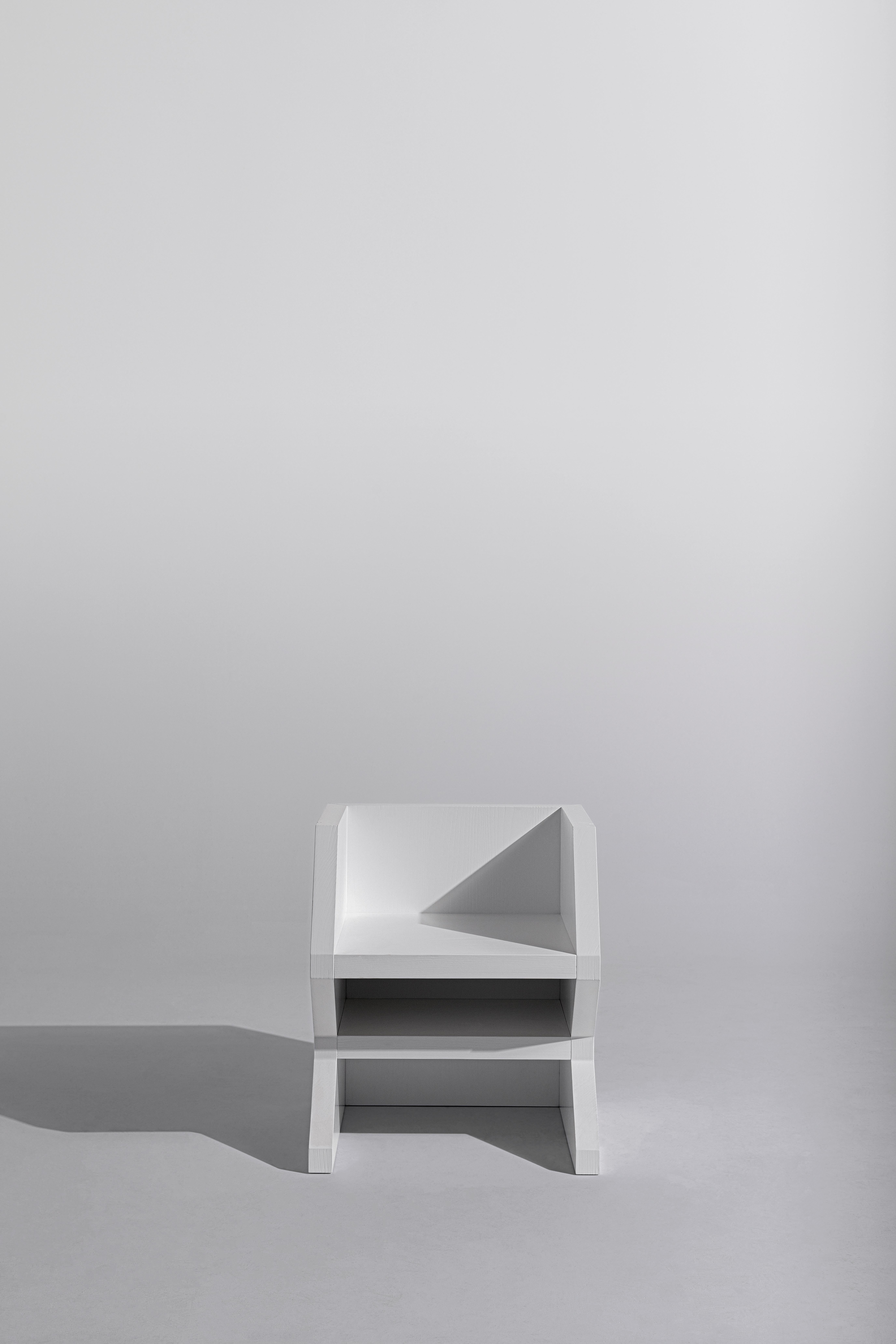Modern Seduta Balla Ash Chair Sculpted by Lupo Horiōkami