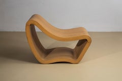 Seduta scultorea in legno curvato, produzione italiana anni 70