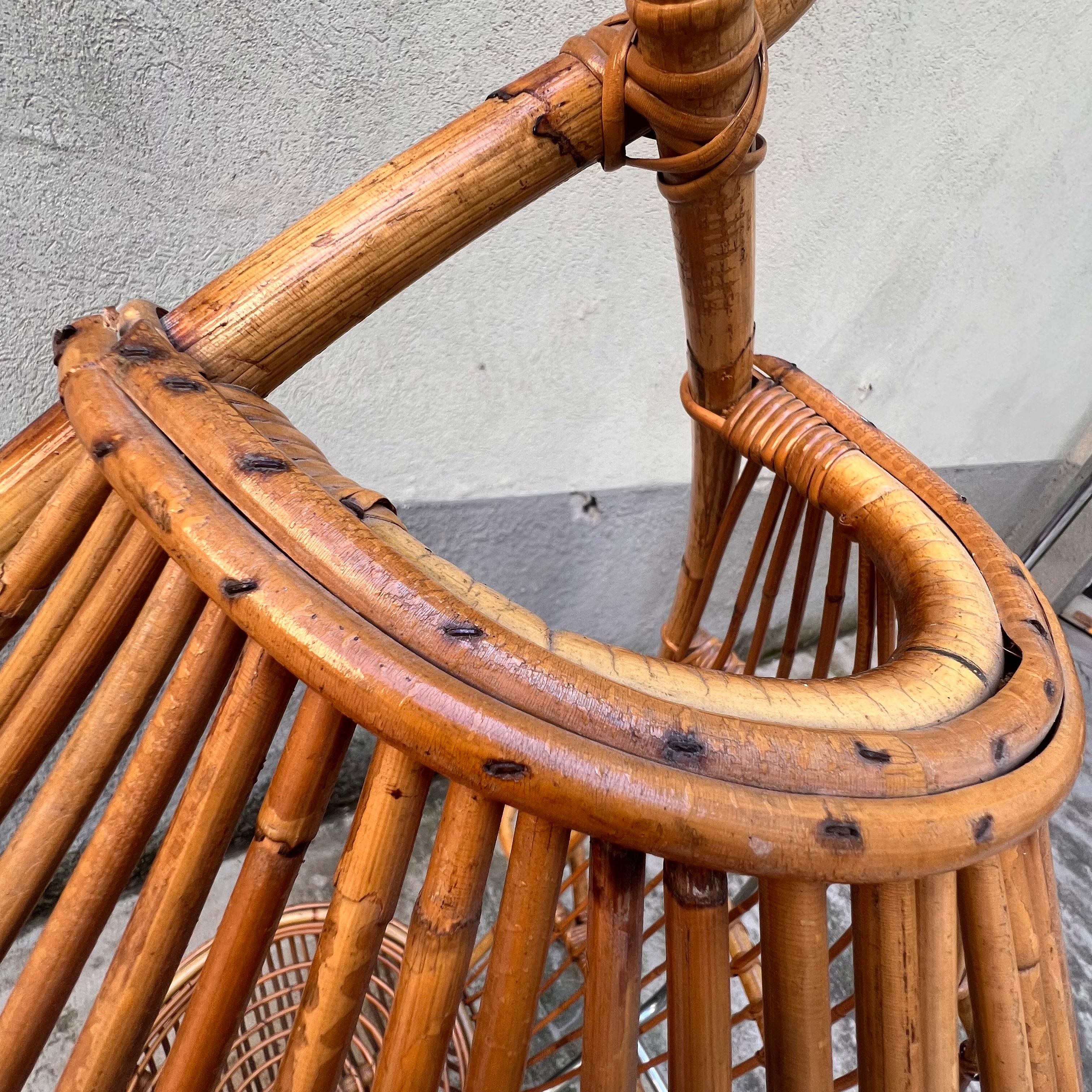 Bamboo Suspended Chair  from Outside - Castano Brothers - Italy - 1950s 4