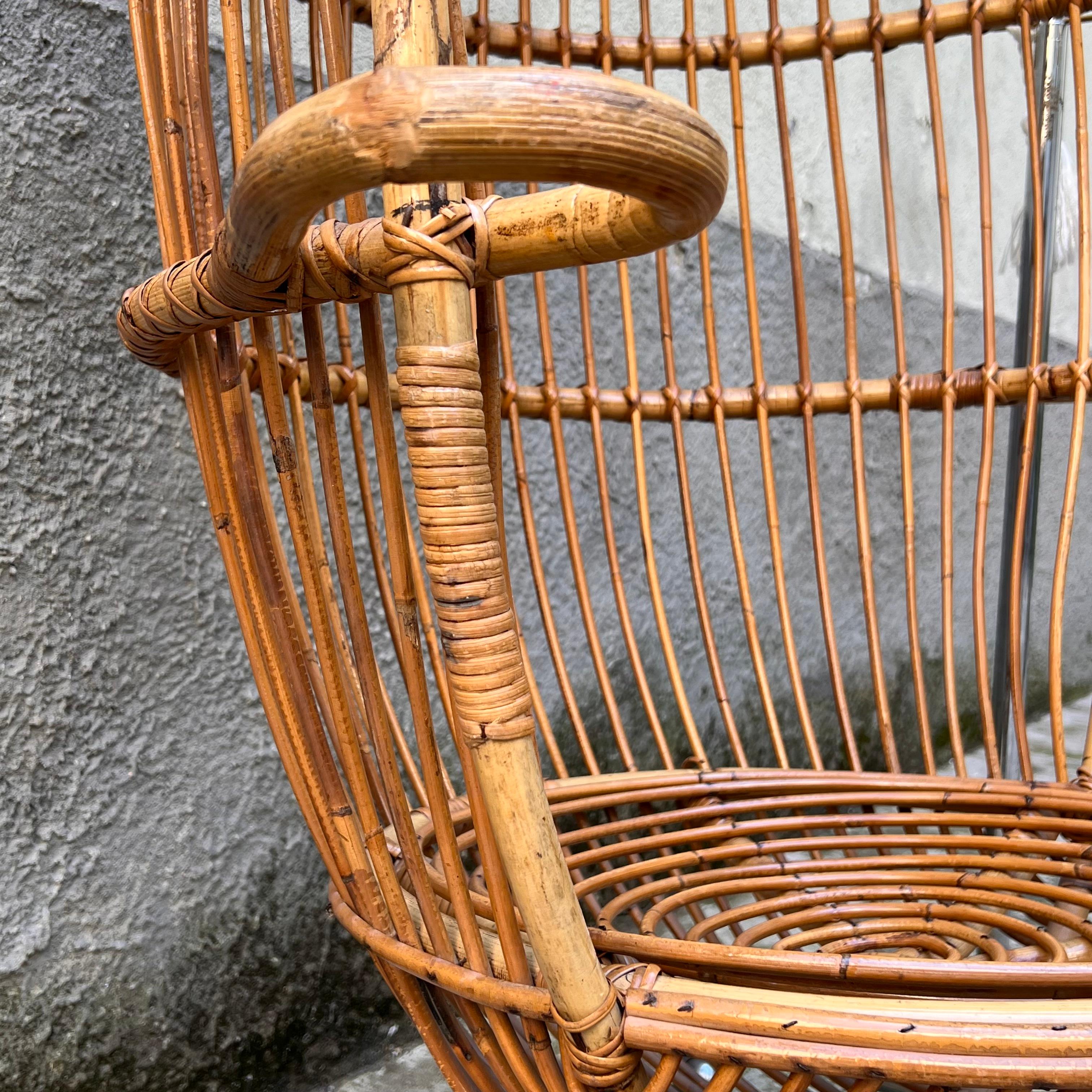 Bamboo Suspended Chair  from Outside - Castano Brothers - Italy - 1950s 1