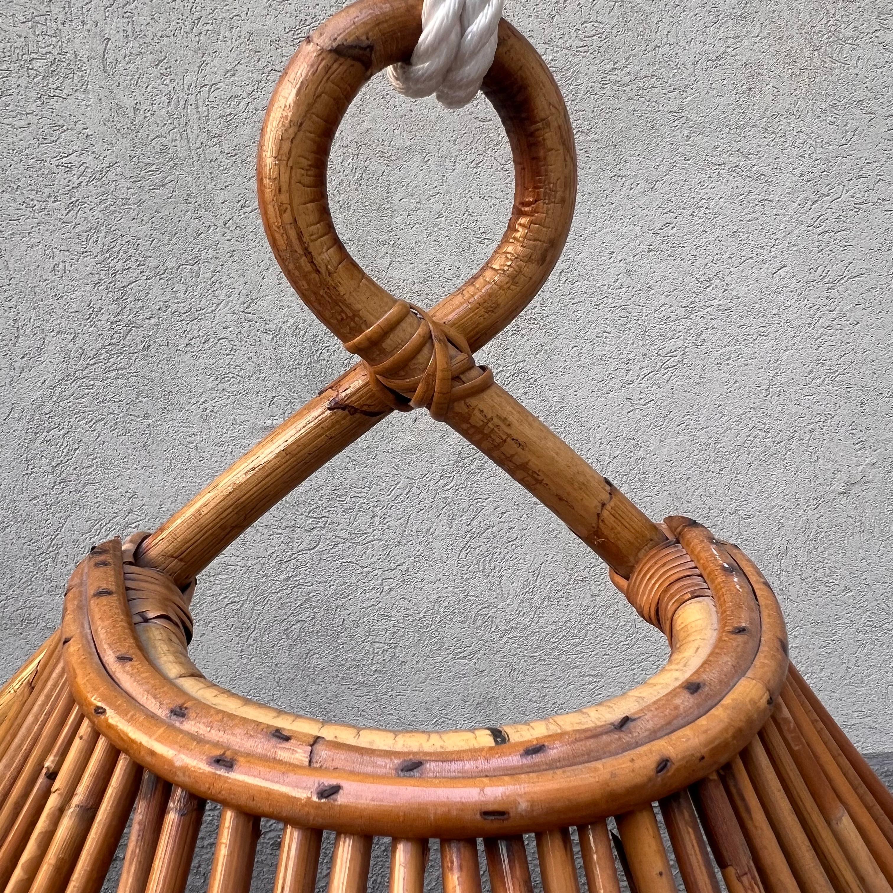 Bamboo Suspended Chair  from Outside - Castano Brothers - Italy - 1950s 3