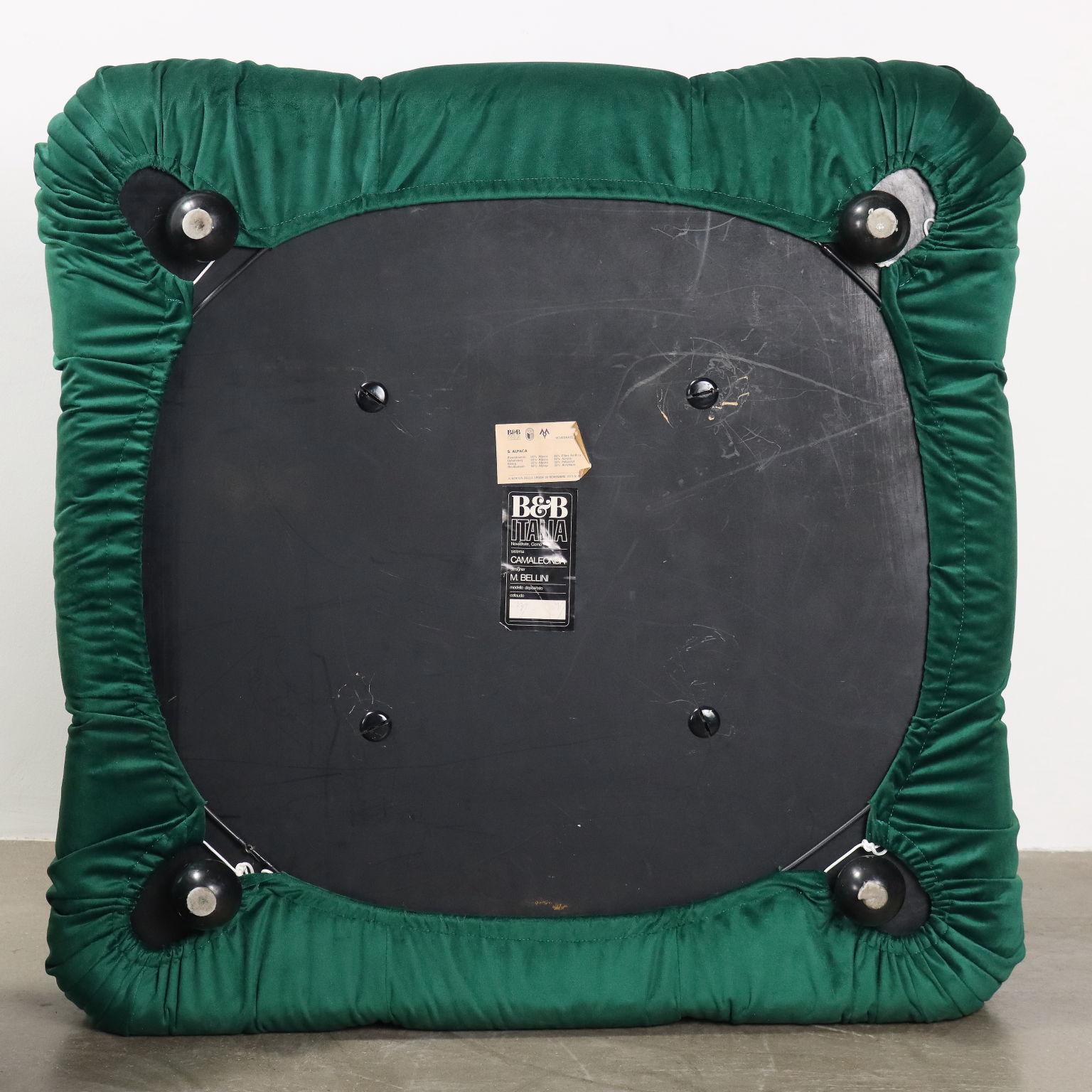 Sedute Modulari 'Camaleonda' di Mario Bellini anni 70 in tessuto verde in vendita 3