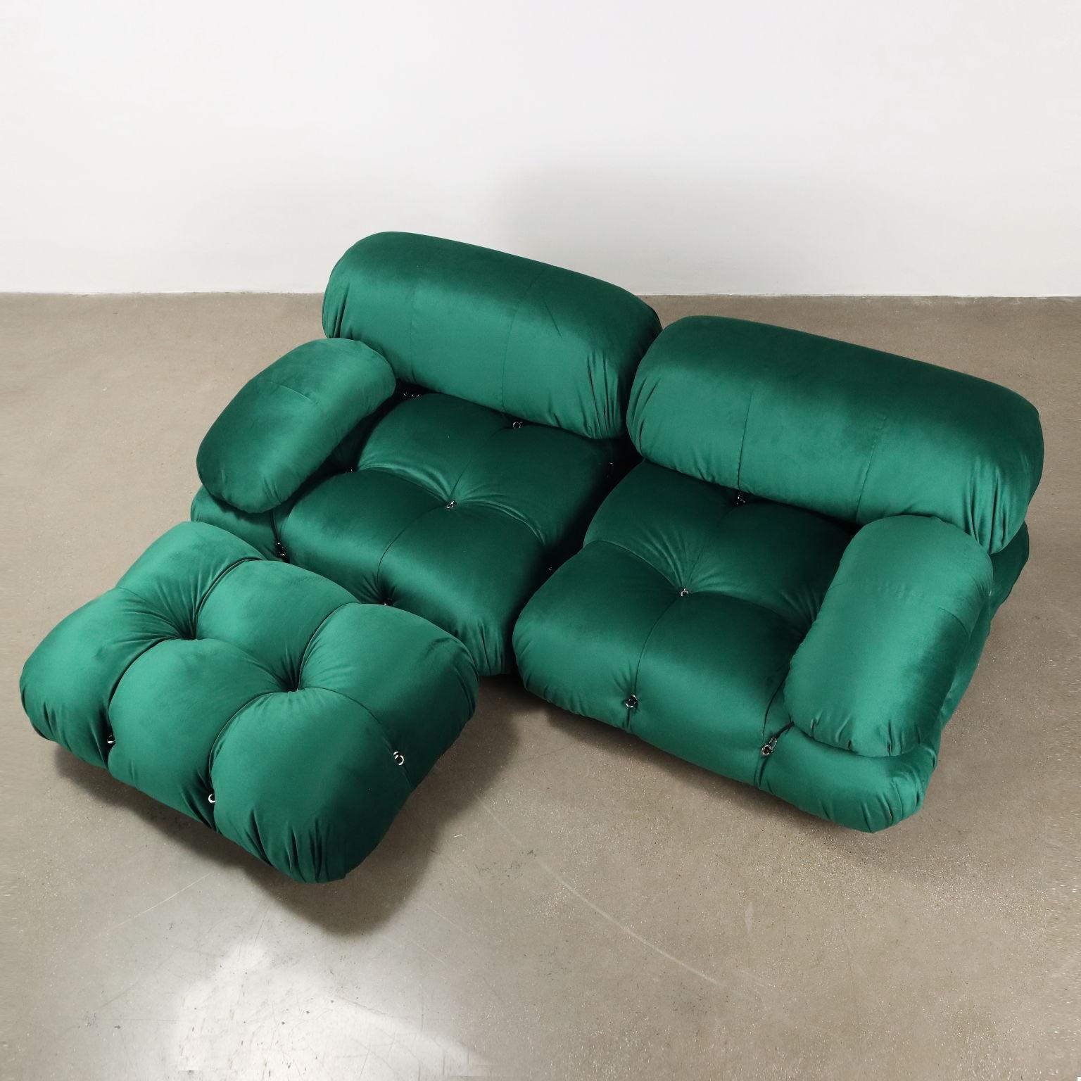 Mid-Century moderno Sedute Modulari 'Camaleonda' di Mario Bellini anni 70 in tessuto verde in vendita
