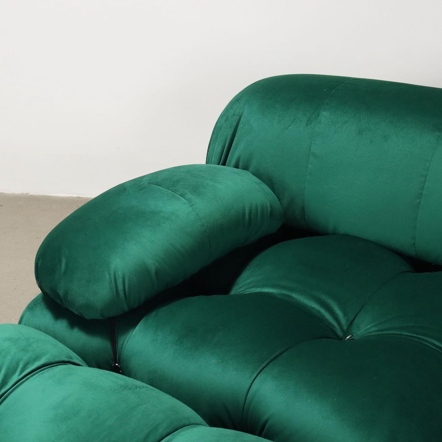 Italian Sedute Modulari 'Camaleonda' di Mario Bellini anni 70 in tessuto verde in vendita