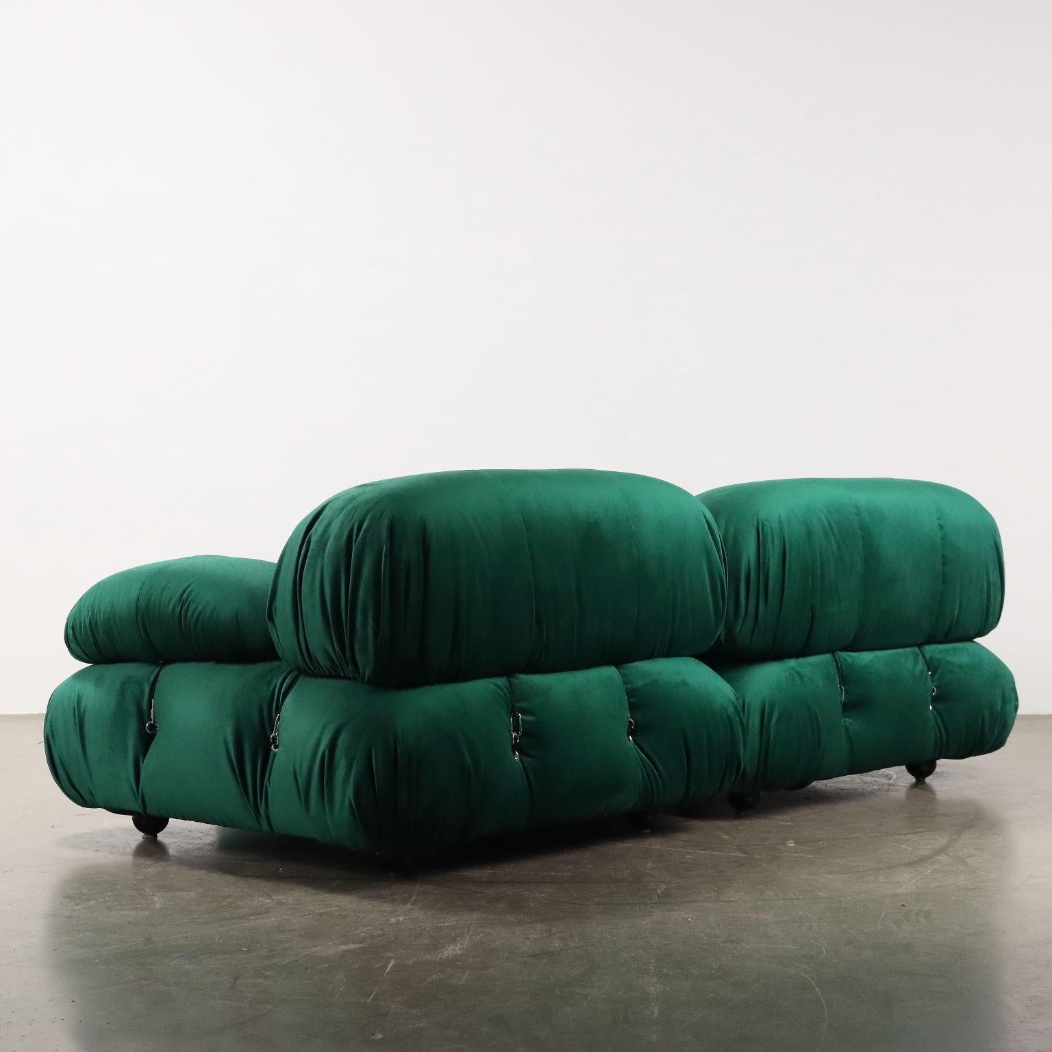 Sedute Modulari 'Camaleonda' di Mario Bellini anni 70 in tessuto verde in vendita 2
