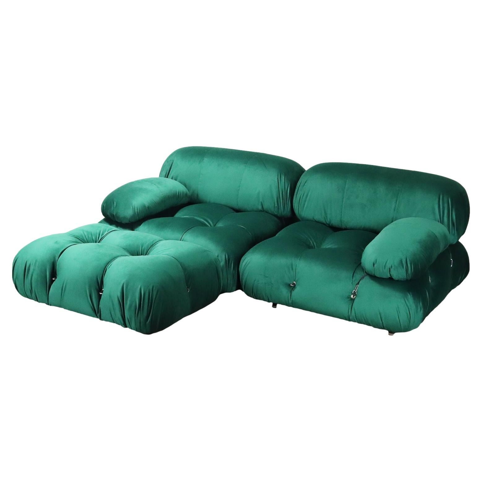 Sedute Modulari 'Camaleonda' di Mario Bellini anni 70 in tessuto verde in vendita