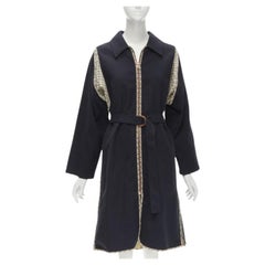 See By Chloe 2019 cappotto nero a quadri con zip laterale e cintura FR36 S