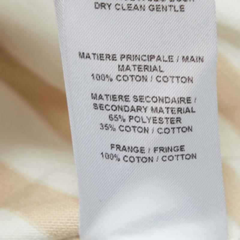 Beige See by Chloe - Maglietta in cotone a righe con rifiniture all'uncinetto beige XS in vendita