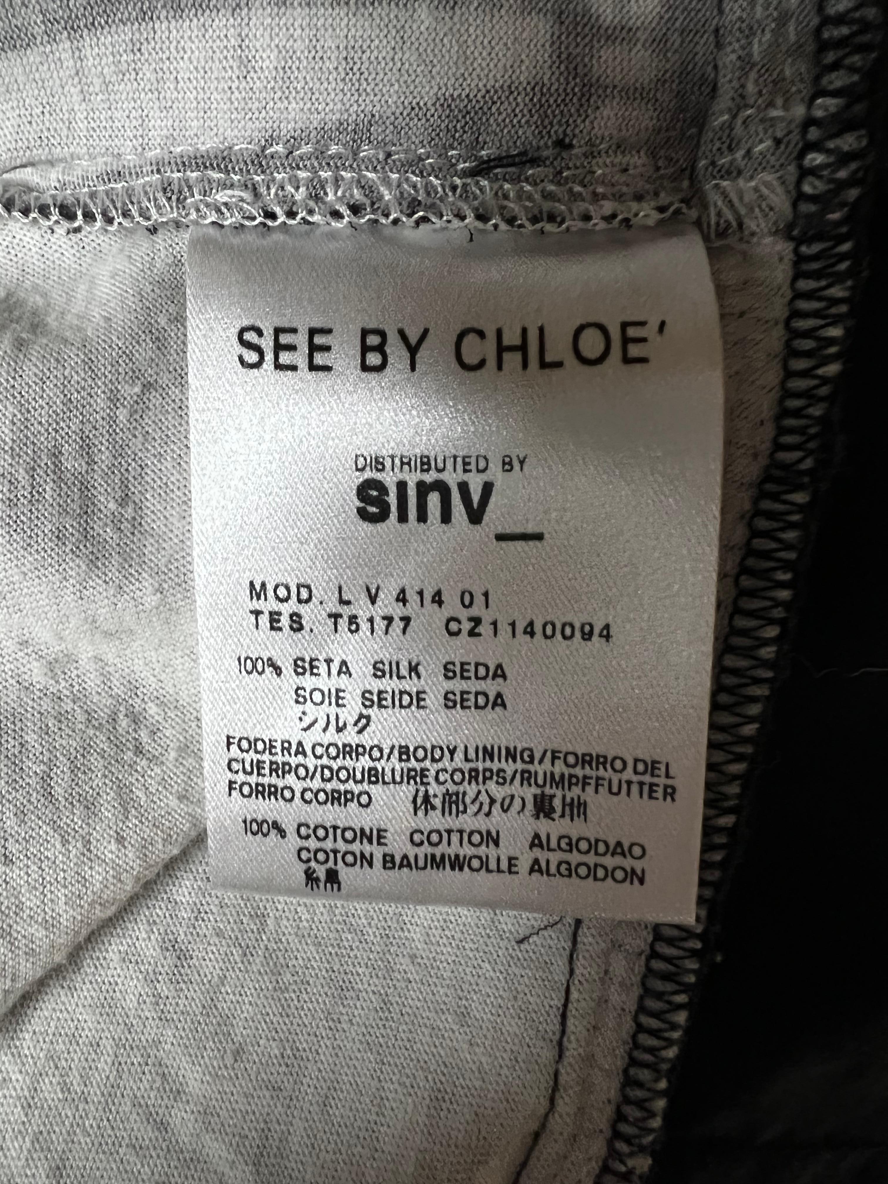 See by Chloe Black and White Silk Tunic Dres, Size 2 For Sale 2