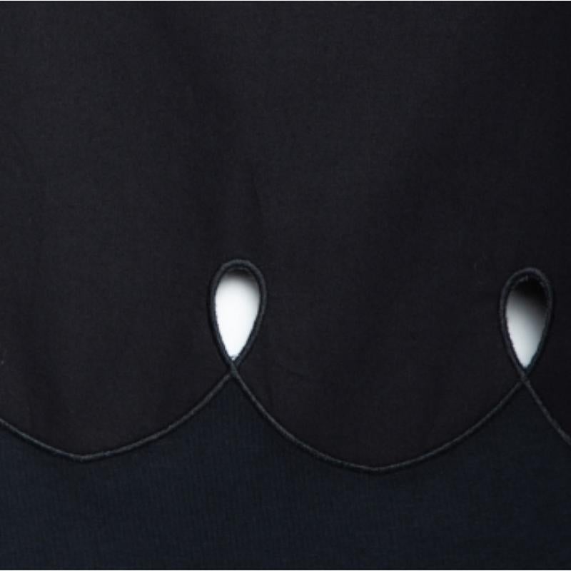 See By Chloe Camiseta de punto de algodón negra con detalle recortado M en venta 2