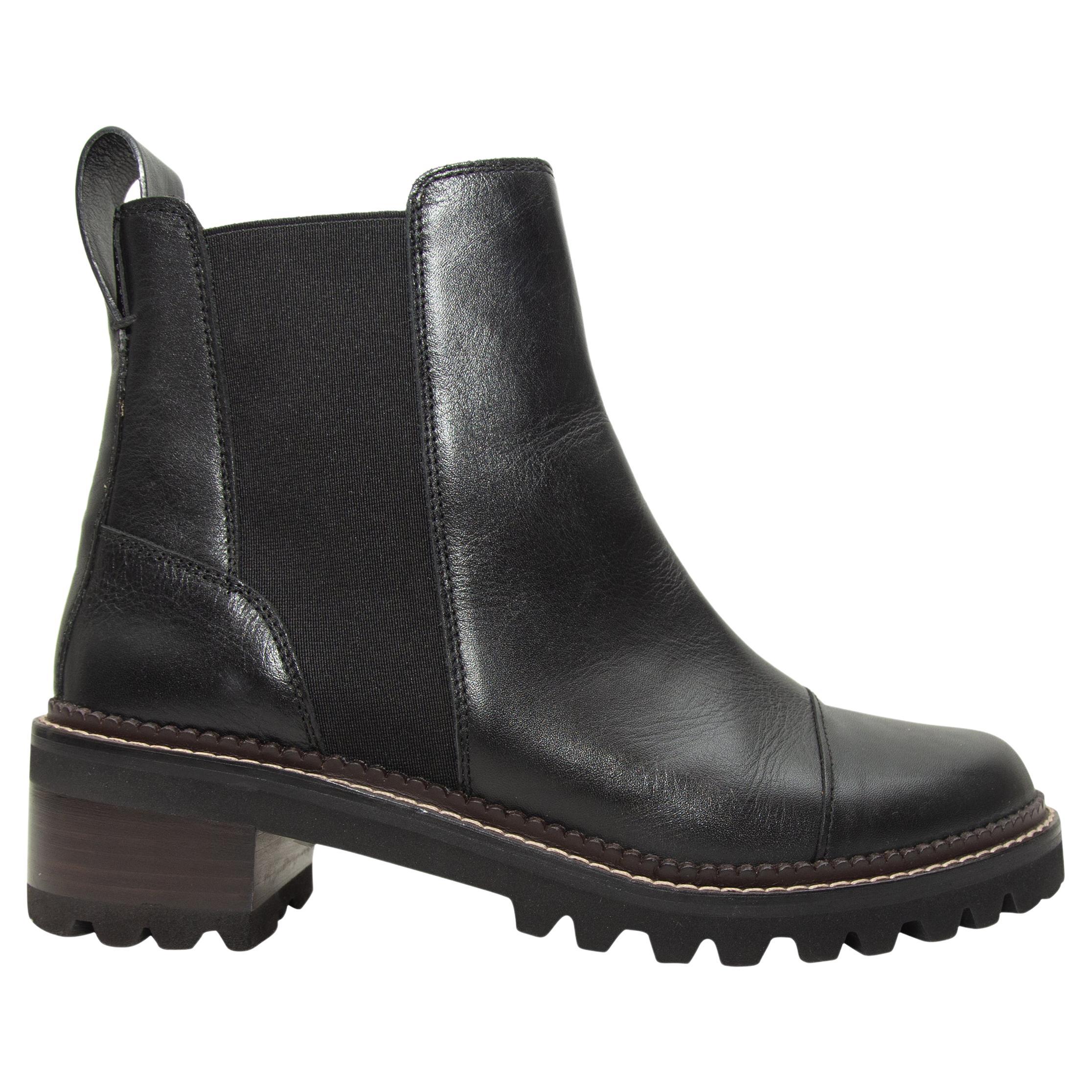 See by Chloe Black Leather Chelsea Boots