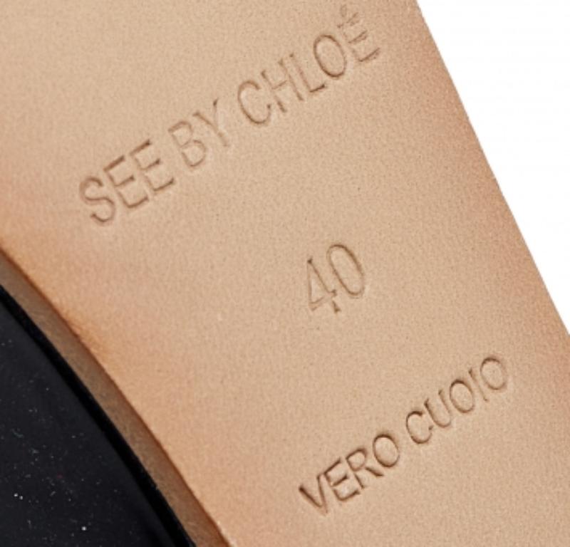 See By Chloe Sandali con zeppa in pelle nera misura 40 in vendita 2