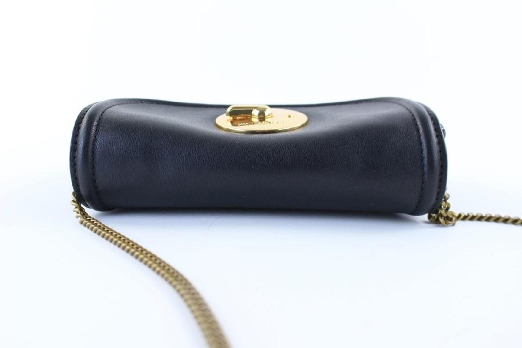 See by Chloé Black Leather Turnlock Gold Chain Crossbody Bag 244ch56  3