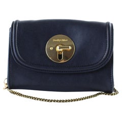 See by Chloé Black Leather Turnlock Gold Chain Crossbody Bag 244ch56 