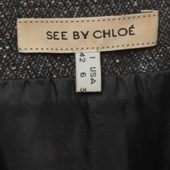 See by Chloe Black Tweed Sheath Mini Dress L