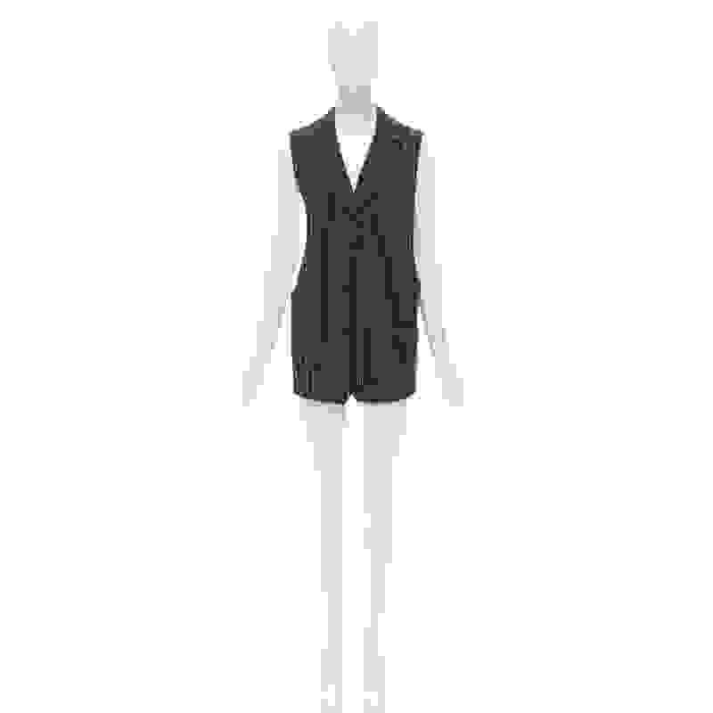 SEE. BY CHLOE blue white striped dropped armhole boxy vest FR36 S 6