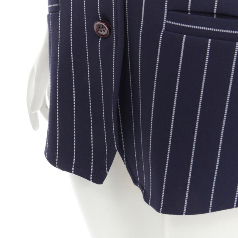 SEE. BY CHLOE blue white striped dropped armhole boxy vest FR36 S 4