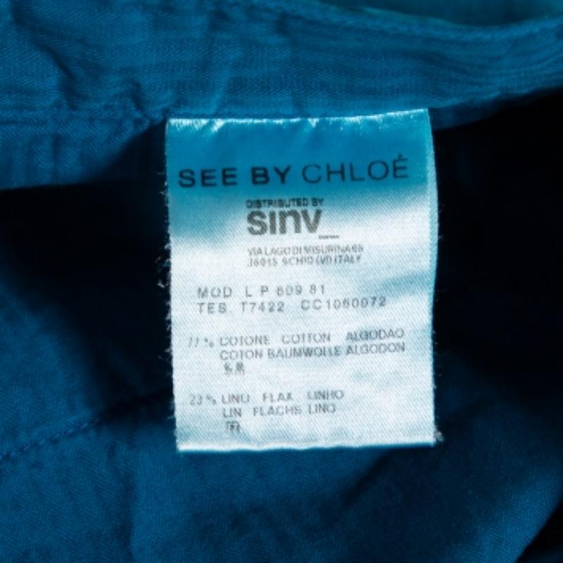 See By Chloe Pantalones de algodón azul brillante S en venta 2