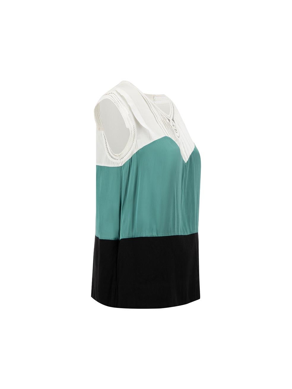 CONDITION is Very good. Hardly any visible wear to top is evident on this used See by Chloé designer resale item.



Details


Multicolour

Wool

Sleeveless top

Colour block detail

Lace accent

V neckline

Back zip closure with snap