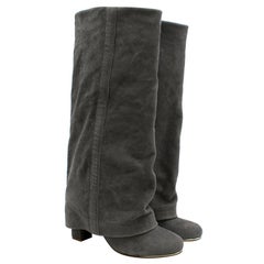 See by Chloe Grey Suede Heel Covered Boots 36