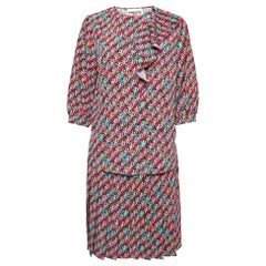 See by Chloe Multicolor Floral Print Crepe Skirt Blouse Set S