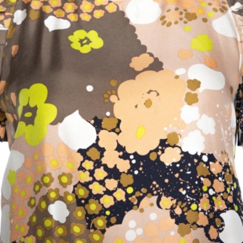 See by Chloe haut à manches courtes en soie imprimé floral multicolore S Pour femmes en vente