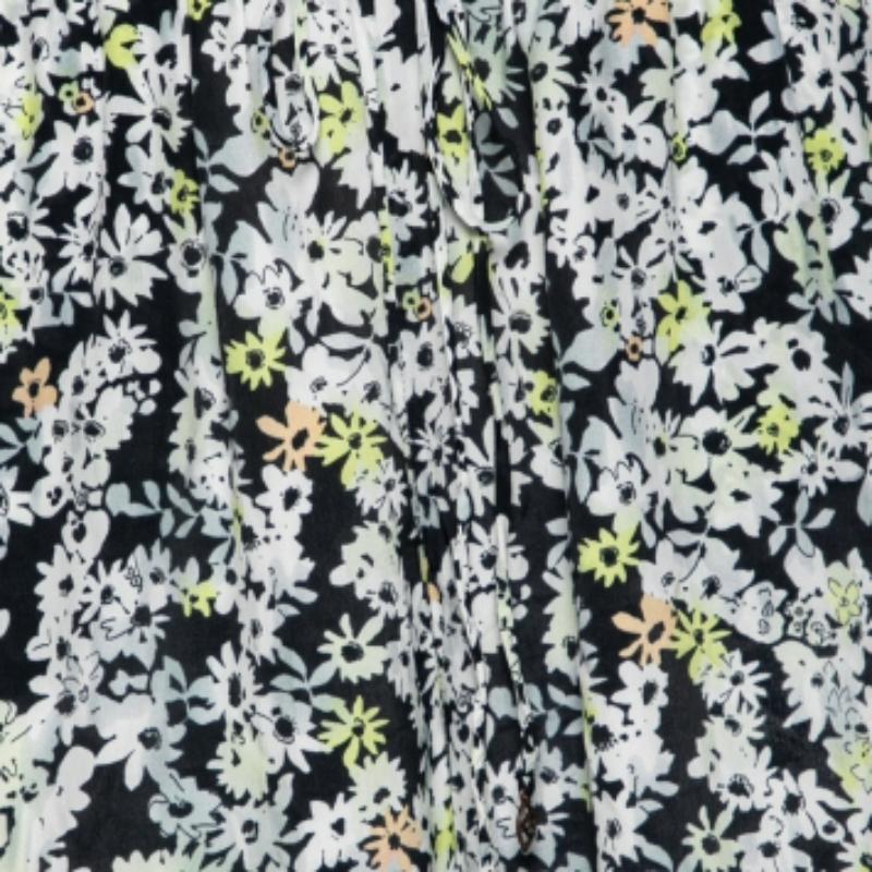 Grigio See By Chloe - Pantalone in seta stampata con fiori multicolore M. in vendita
