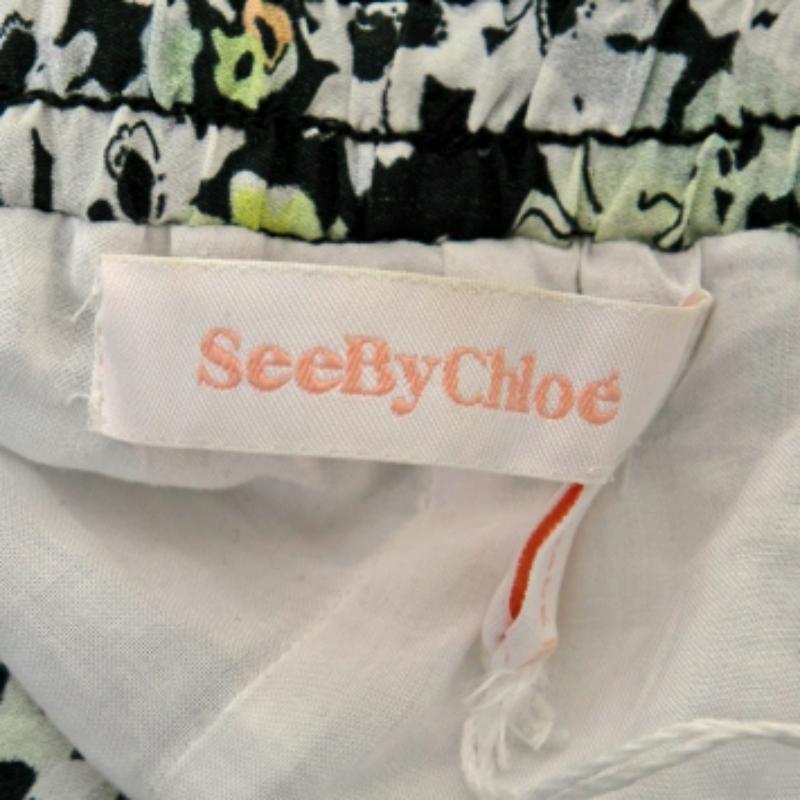 Donna See By Chloe - Pantalone in seta stampata con fiori multicolore M. in vendita