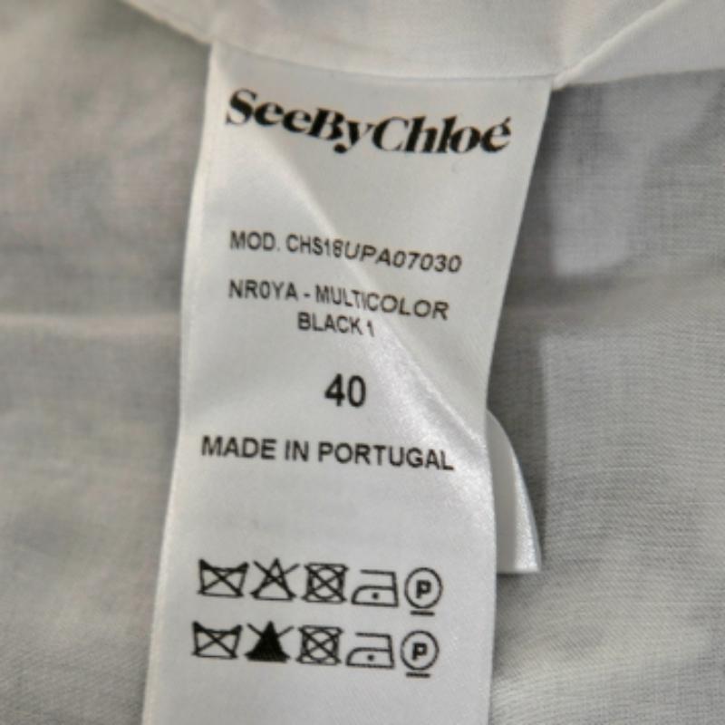 See By Chloe - Pantalone in seta stampata con fiori multicolore M. in vendita 2