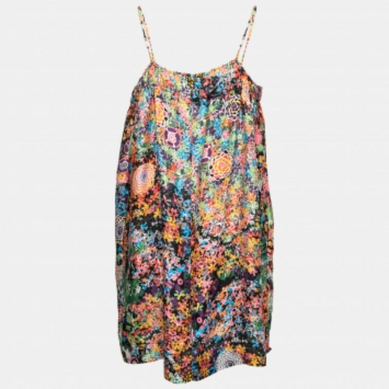 Donna See By Chloe - Vestito senza maniche in seta stampata multicolor M. in vendita